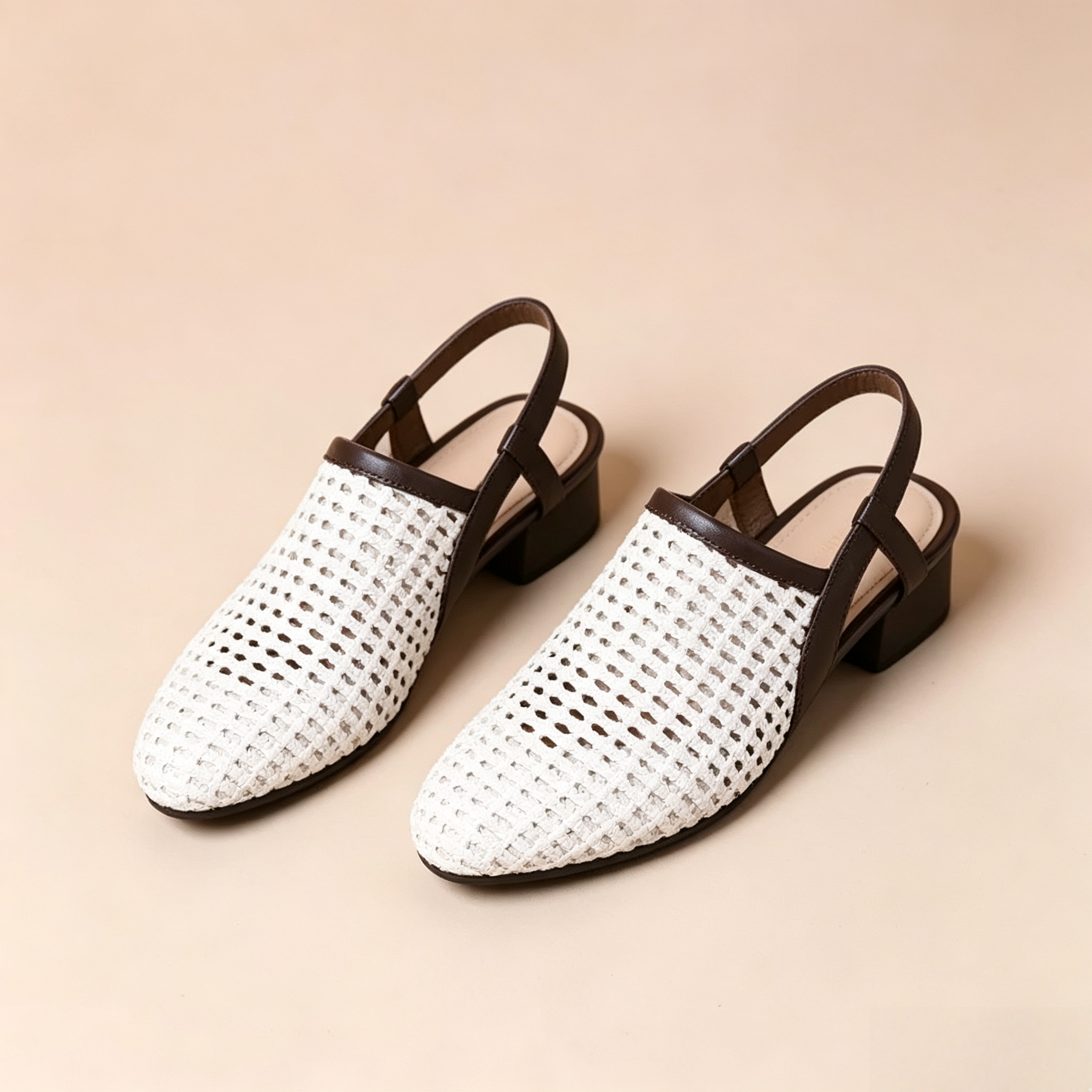 Women's Vintage Woven Cut-Out Slingback Sandals
