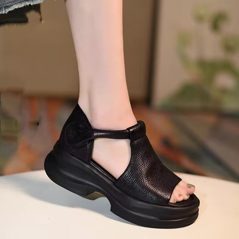 Women's Retro Open-Toe Platform Wedge Sandals
