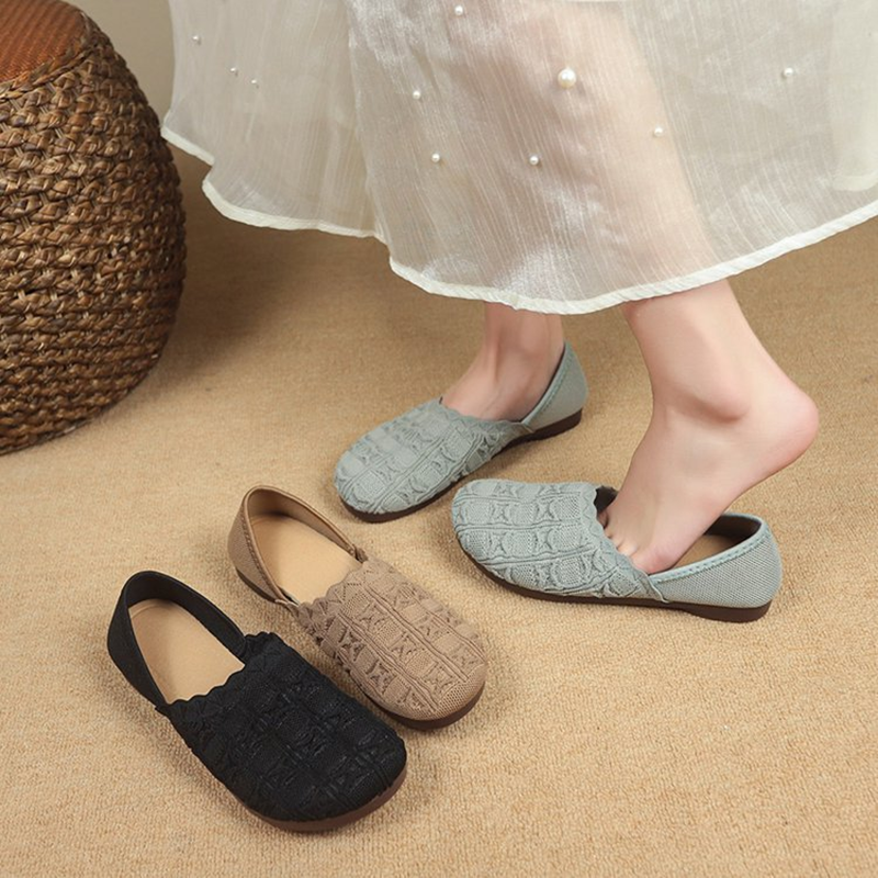 Women's Breathable Mesh Knit Slip-On Flats