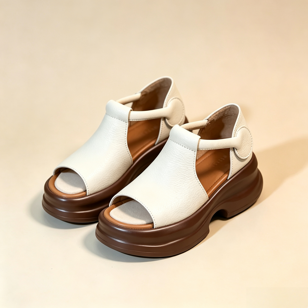 Women's Retro Open-Toe Platform Wedge Sandals