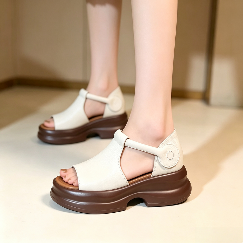 Women's Retro Open-Toe Platform Wedge Sandals