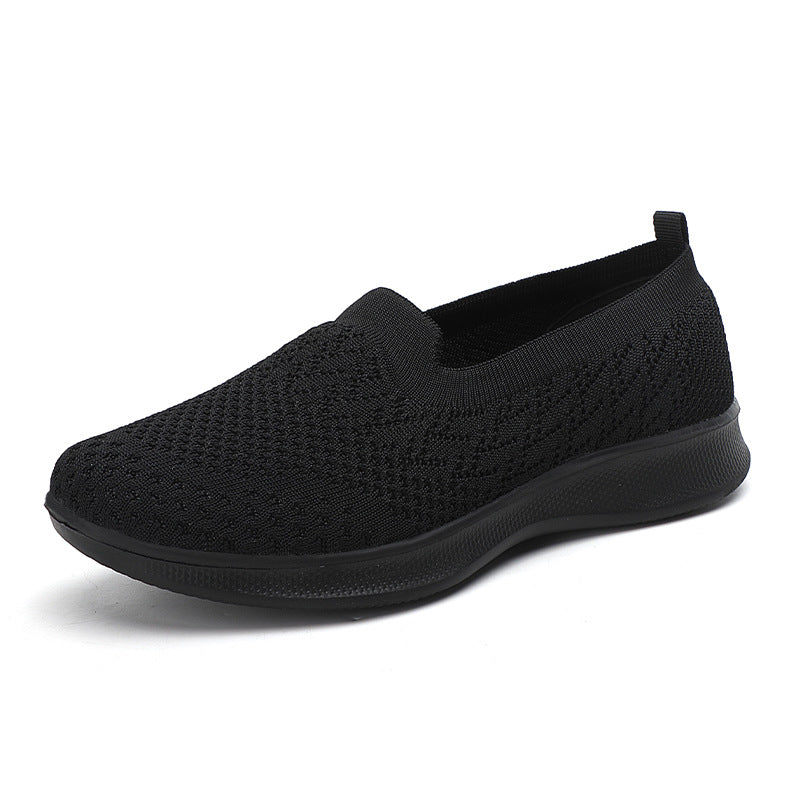 Women's Breathable Knit Slip-On Sneakers - Lightweight Casual Walking Shoes