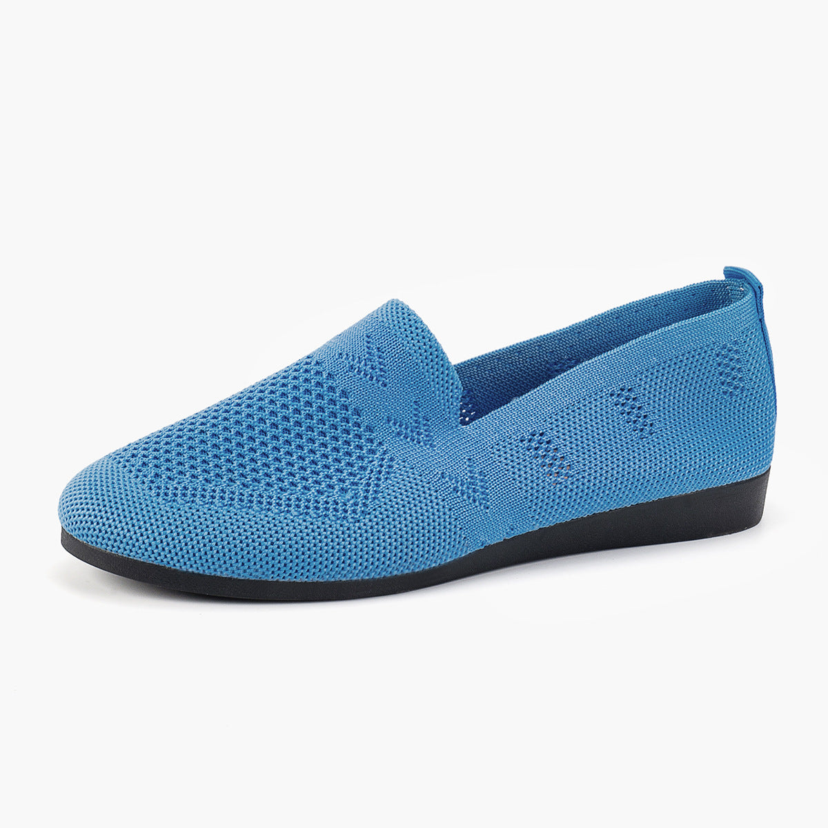 Women's Breathable Mesh Knit Slip-On Flats – Lightweight Casual Walking Shoes