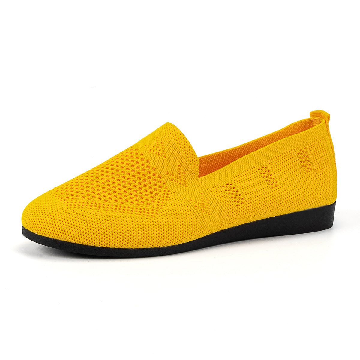 Women's Breathable Mesh Knit Slip-On Flats – Lightweight Casual Walking Shoes