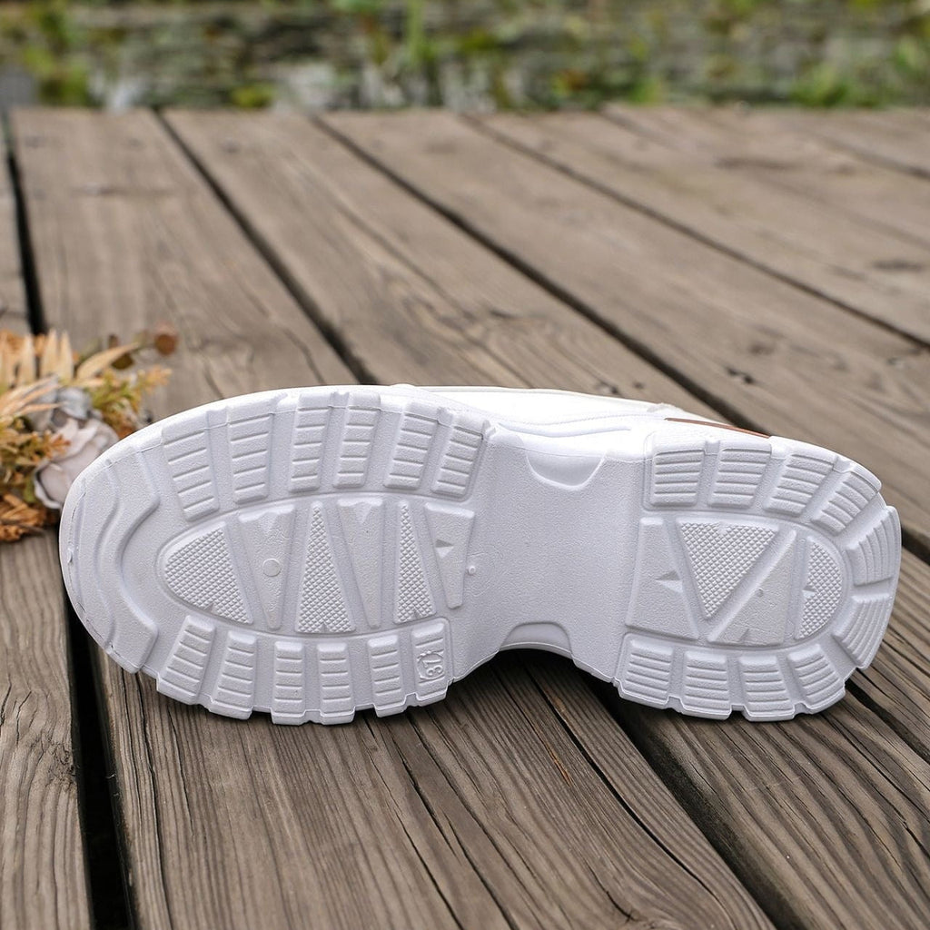 Women's Platform Sneakers Heart Cutout Chunky Dad Shoes