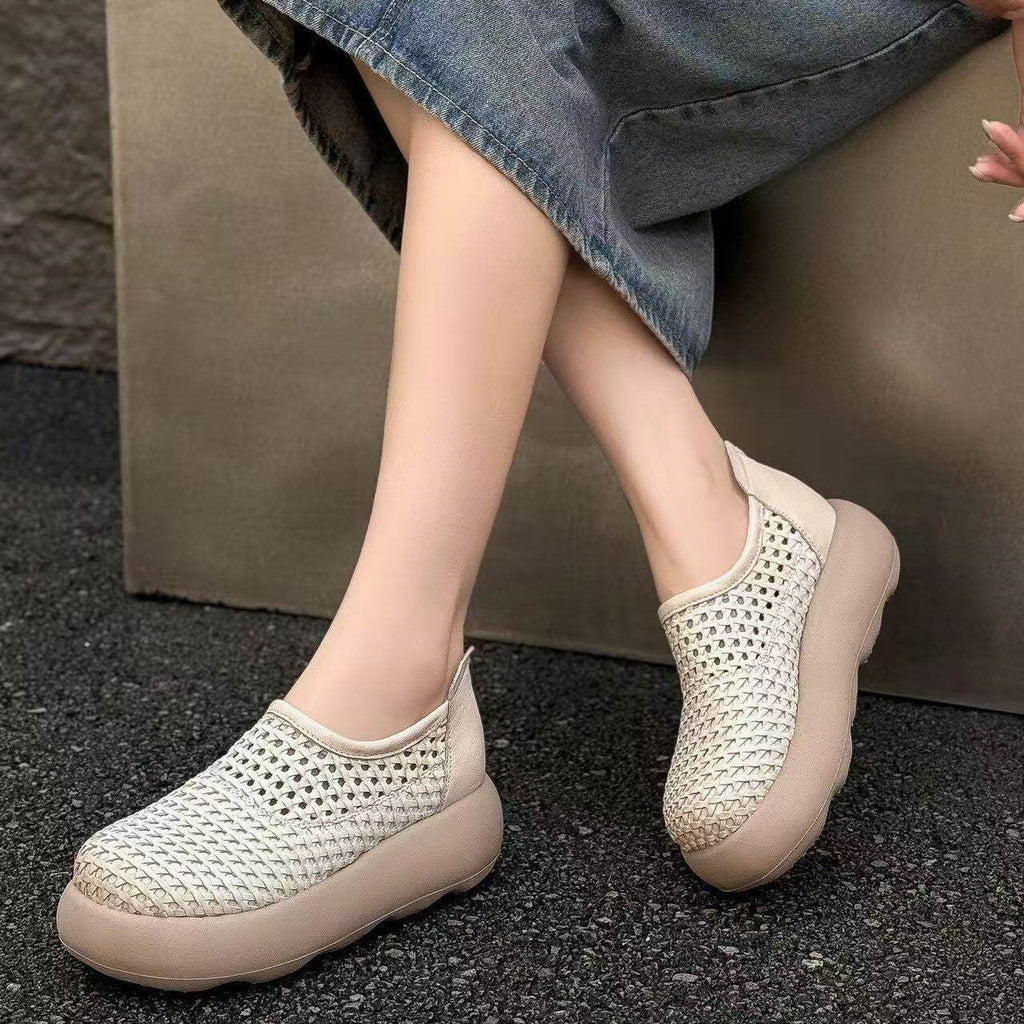 Women's Woven Breathable Slip-On Platform Sneakers