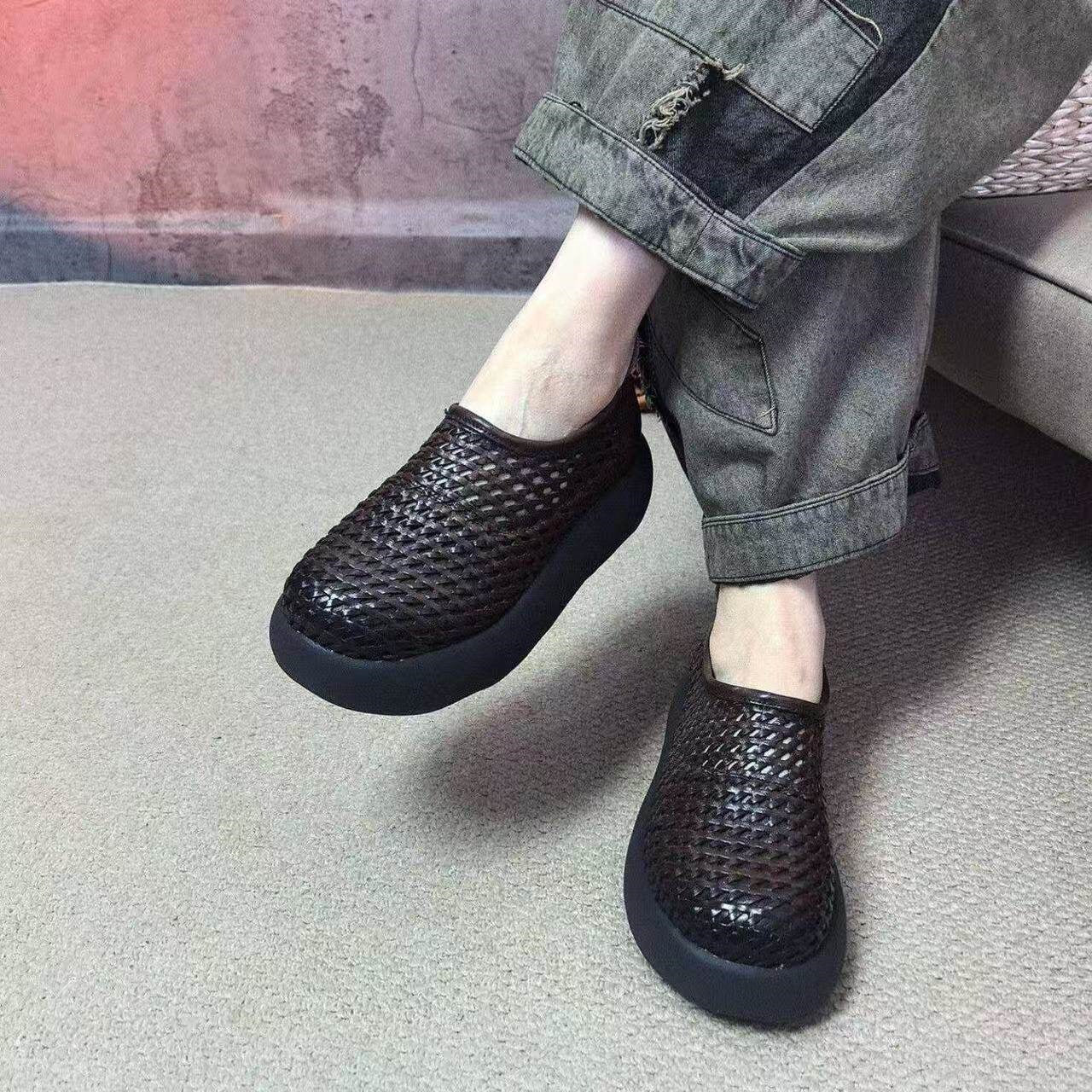 Women's Woven Breathable Slip-On Platform Sneakers