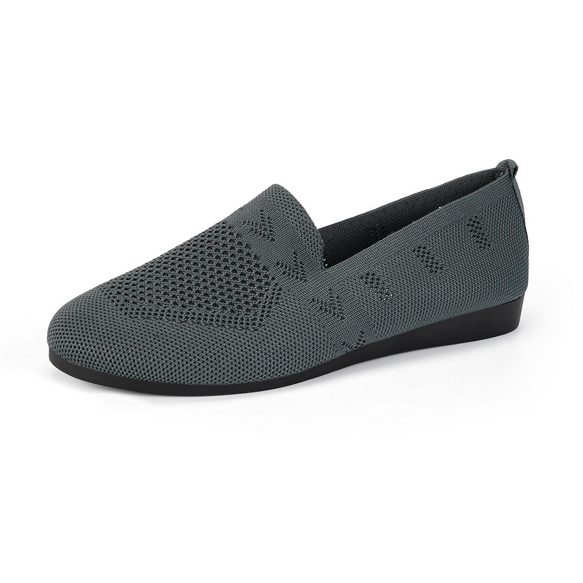 Women's Breathable Mesh Knit Slip-On Flats – Lightweight Casual Walking Shoes