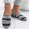 Women's Knit Slip-On Flats - Breathable Casual Camo & Striped Loafers