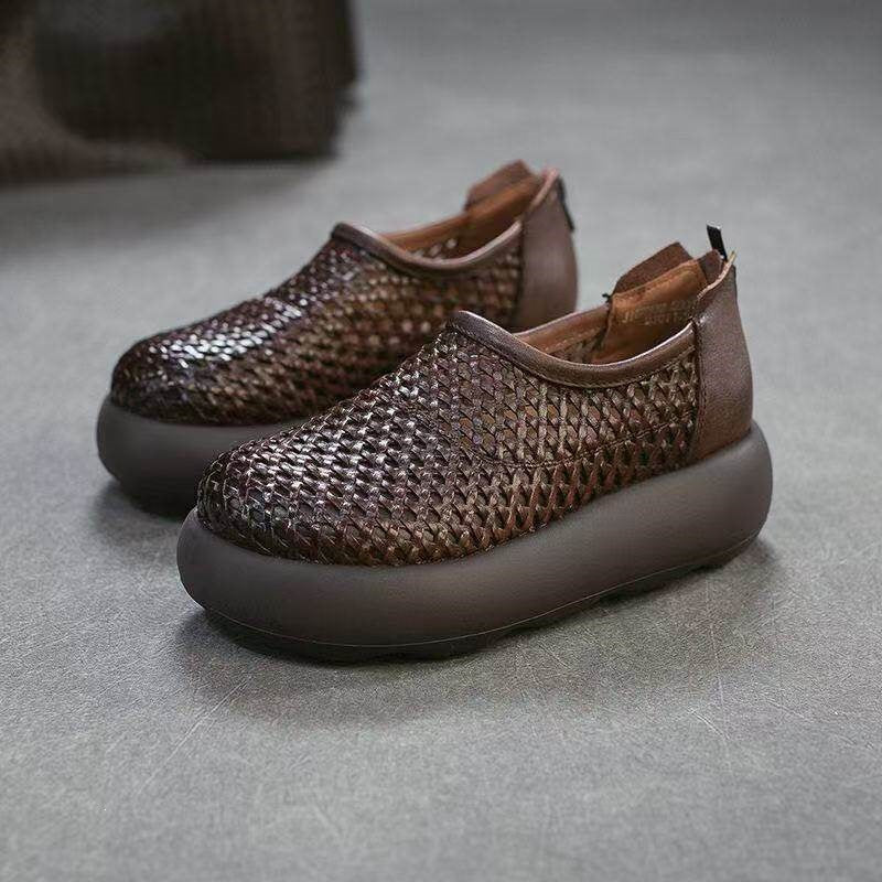 Women's Woven Breathable Slip-On Platform Sneakers