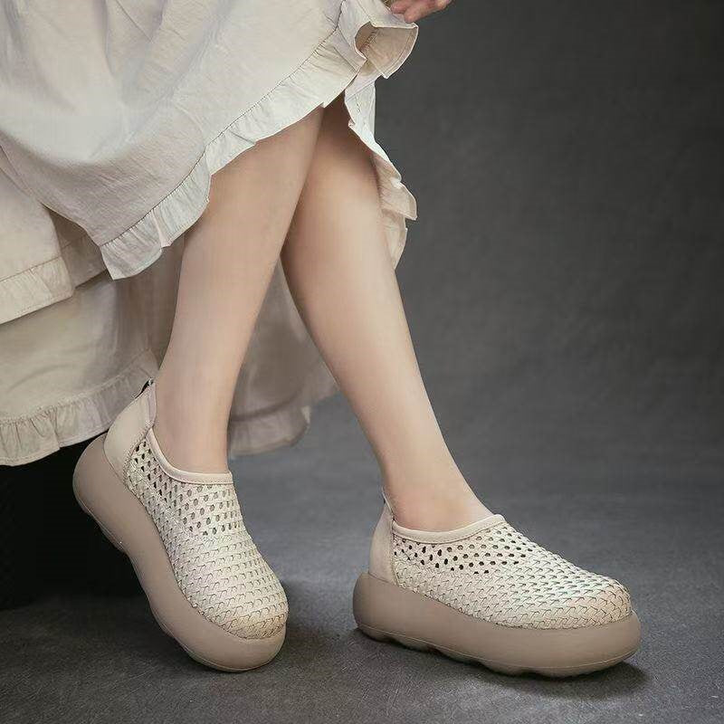 Women's Woven Breathable Slip-On Platform Sneakers