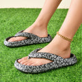 Unisex Leopard Print Flip Flops – Comfy Thong Slides for Couples