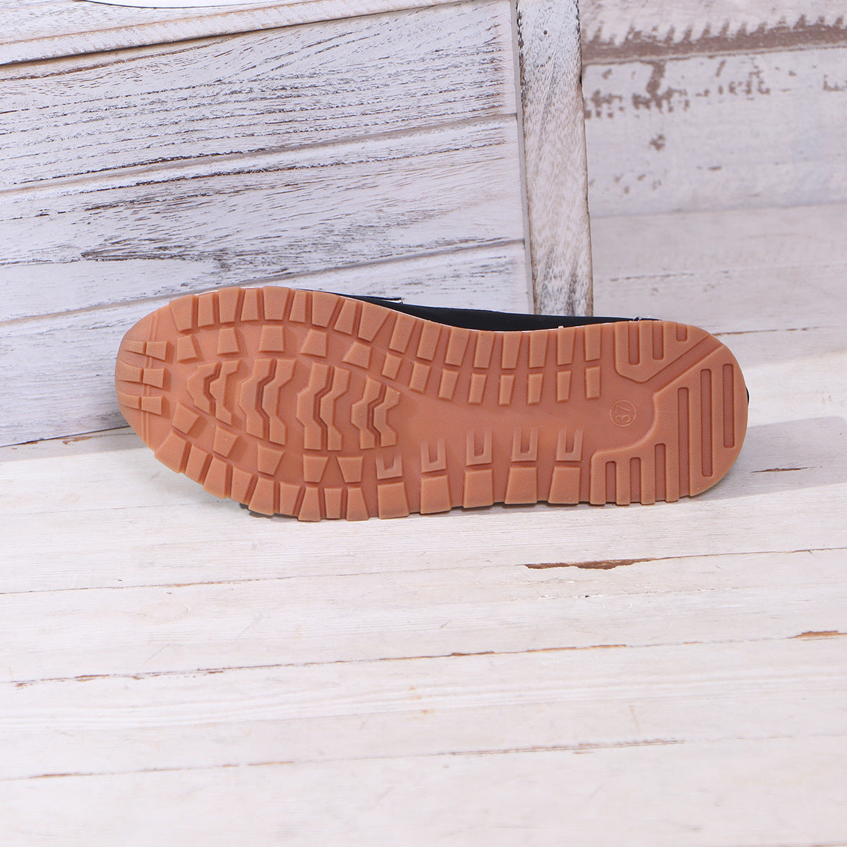 Classic Gold Buckle Loafers – Casual Platform Slip-On Shoes