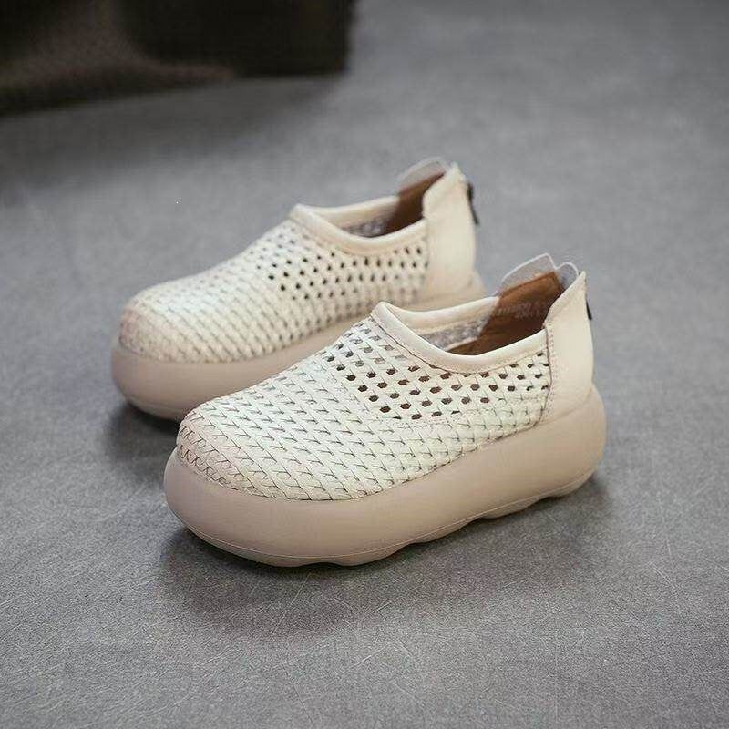 Women's Woven Breathable Slip-On Platform Sneakers