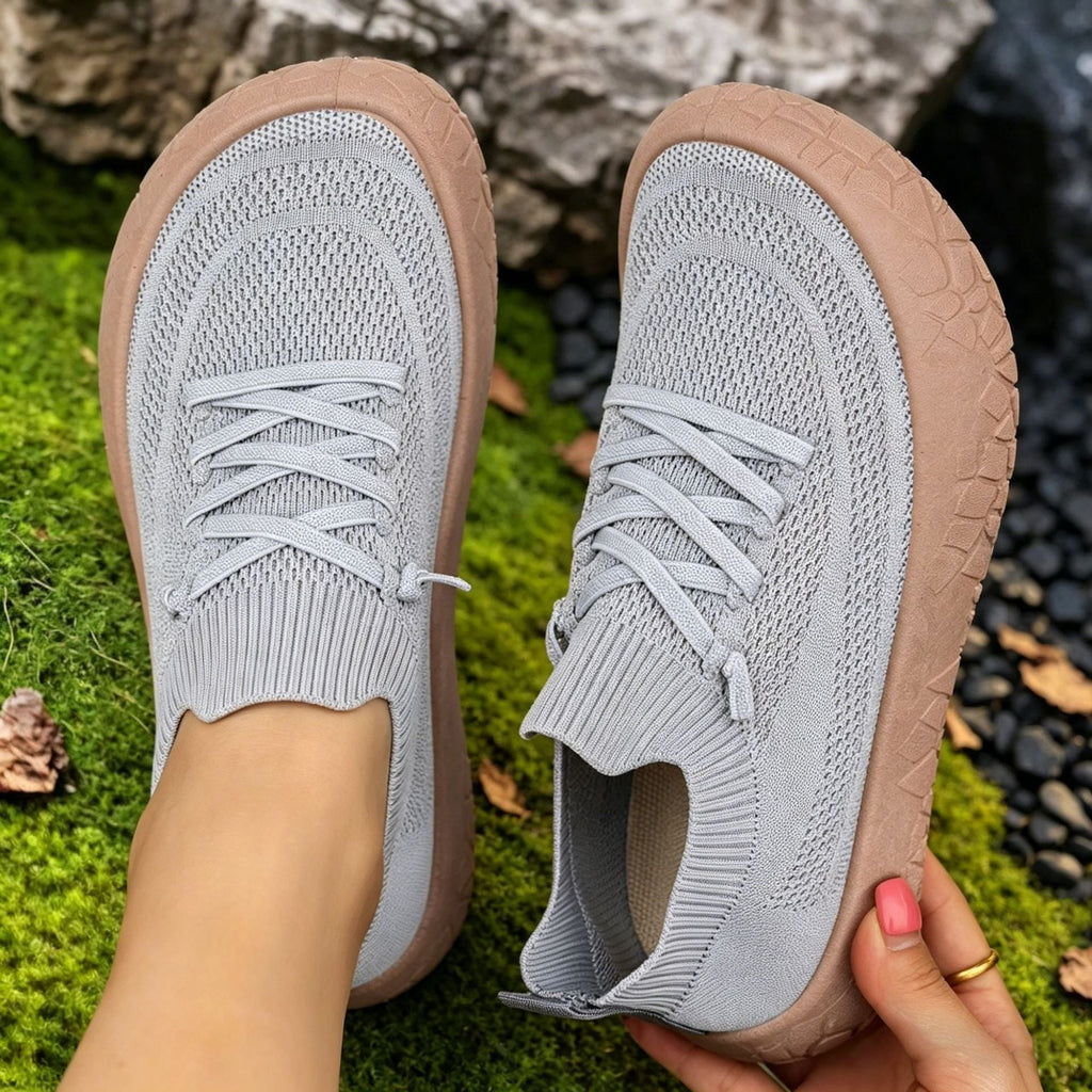 Women's Lightweight Knit Slip-On Sneakers - Breathable Flyknit Casual Shoes
