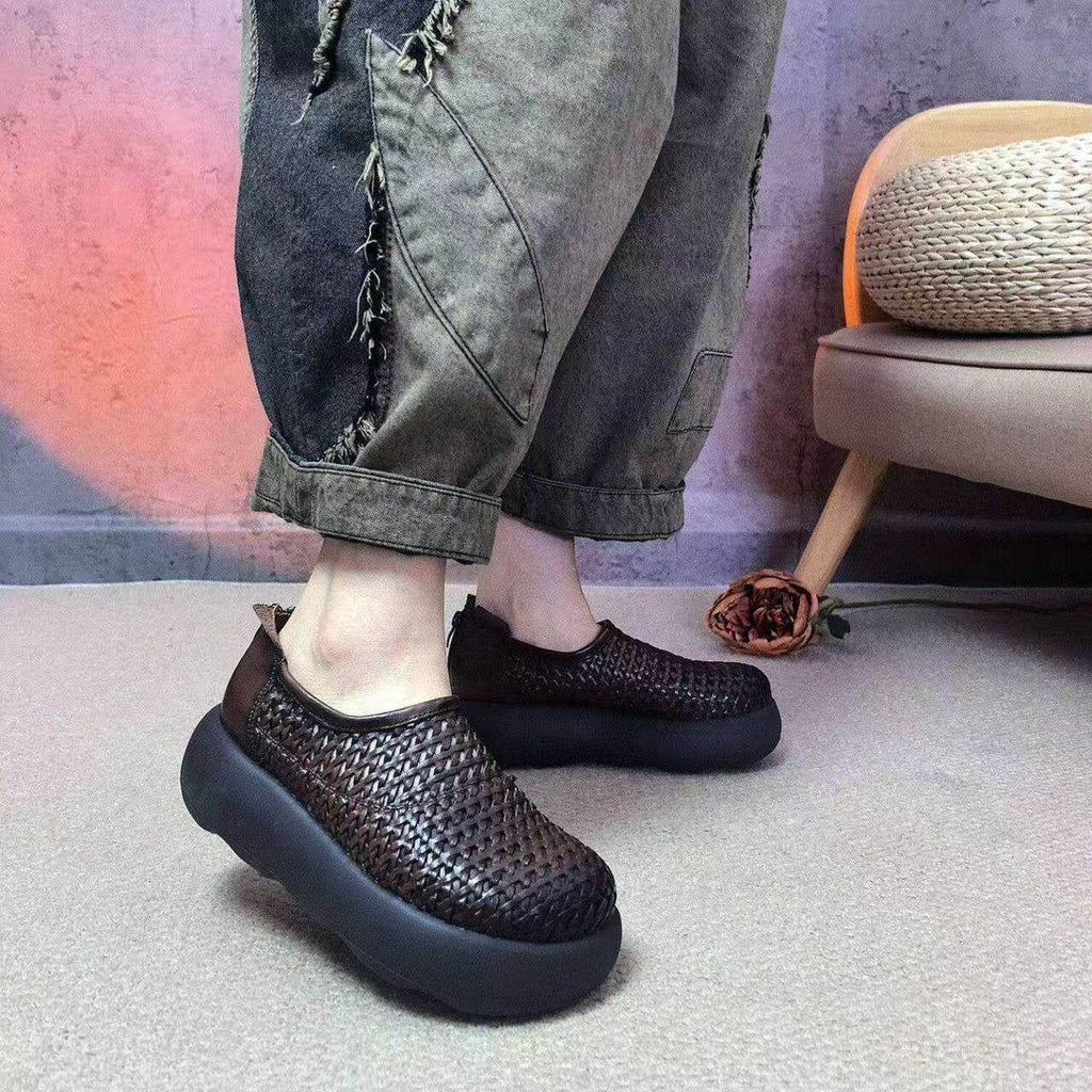 Women's Woven Breathable Slip-On Platform Sneakers