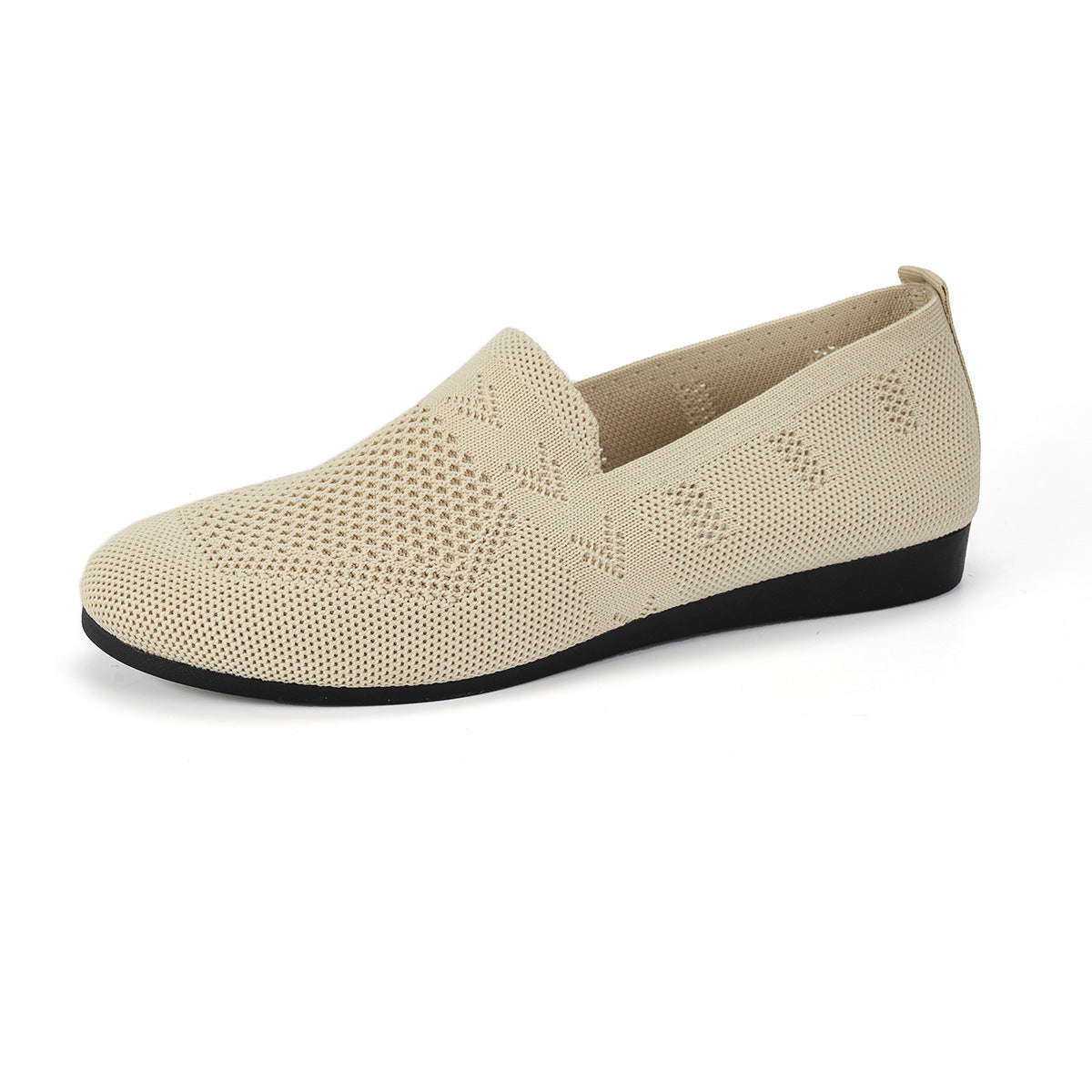 Women's Breathable Mesh Knit Slip-On Flats – Lightweight Casual Walking Shoes