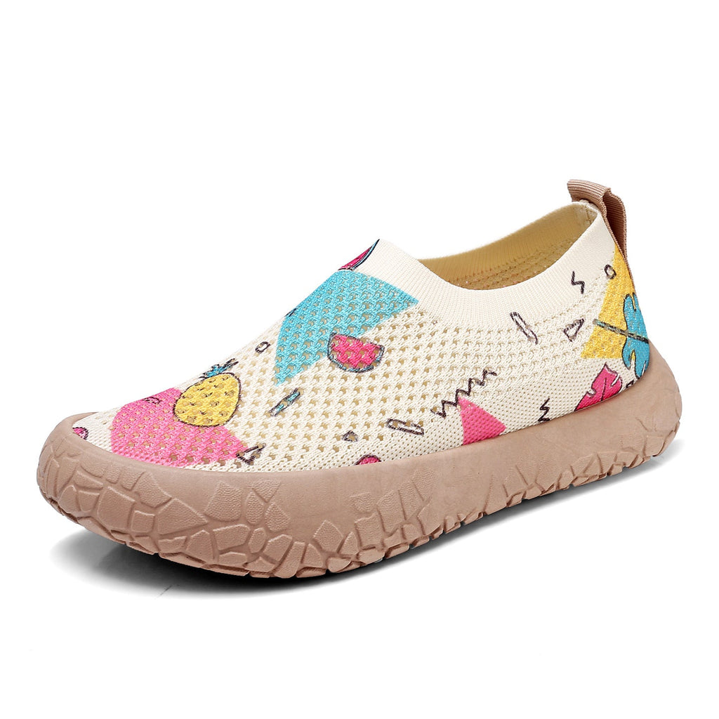 Women's Breathable Slip-On Sneakers - Colorful Comfort Walking Shoes