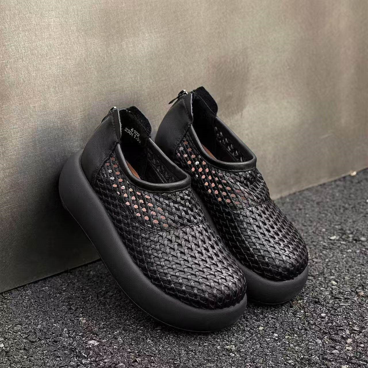 Women's Woven Breathable Slip-On Platform Sneakers
