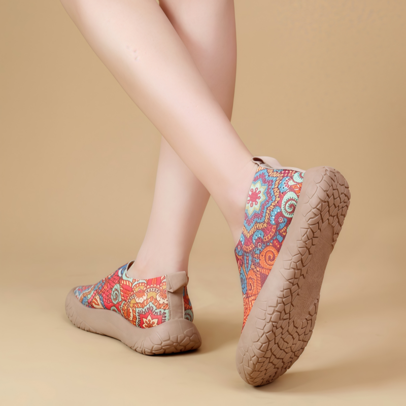 Women's Breathable Slip-On Sneakers - Colorful Comfort Walking Shoes