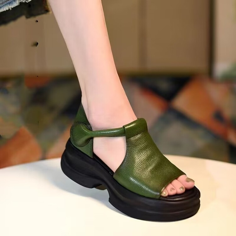 Women's Retro Open-Toe Platform Wedge Sandals