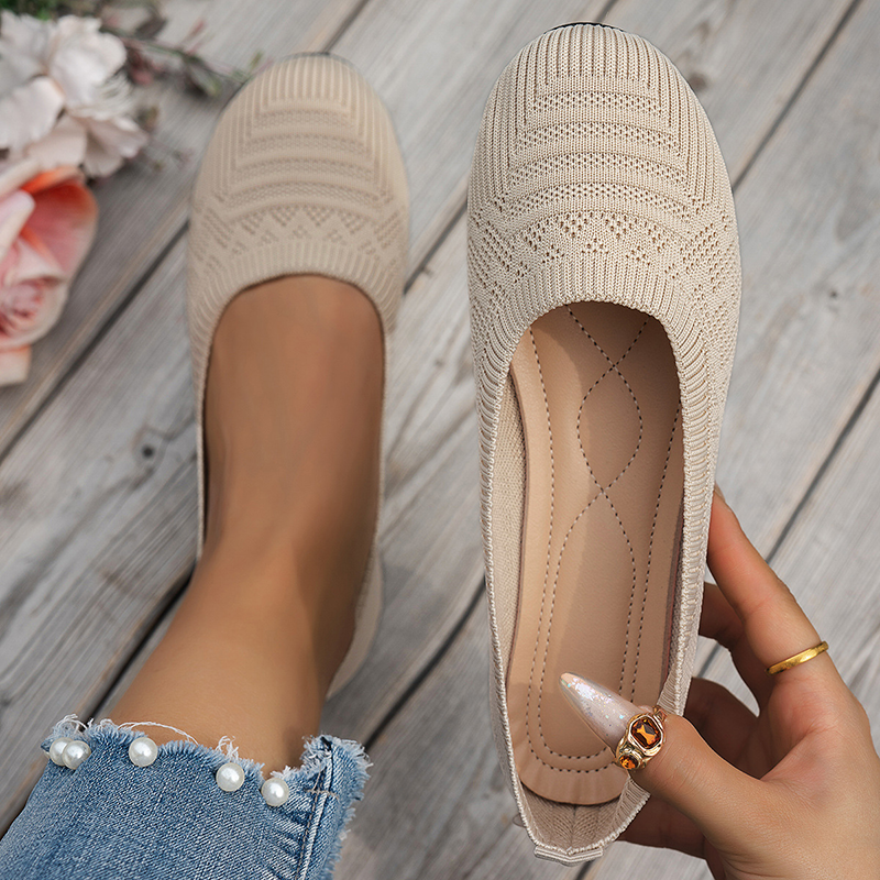 Women's Breathable Knit Slip-On Flats