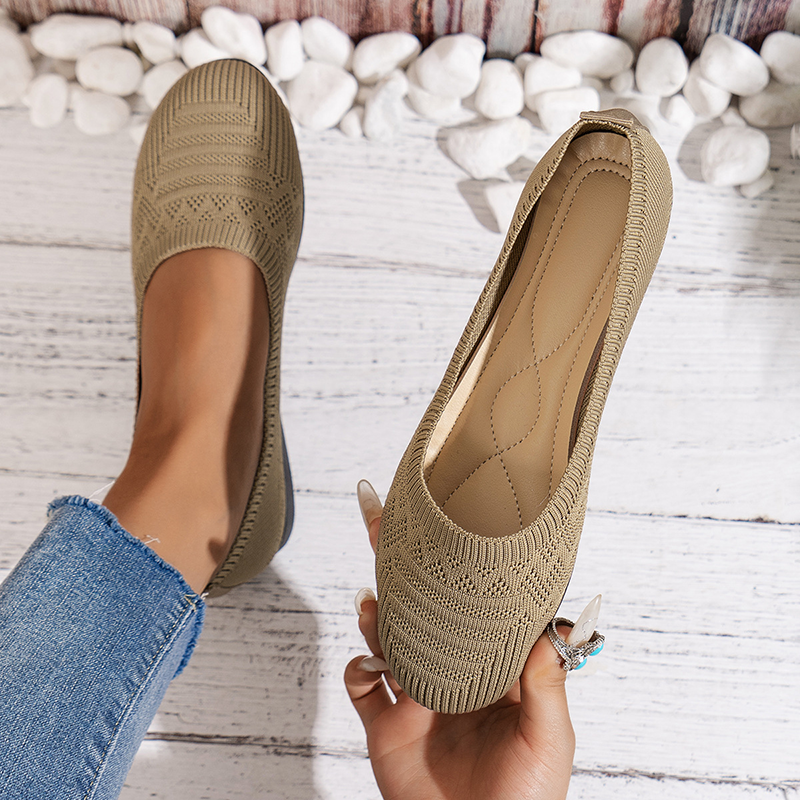 Women's Breathable Knit Slip-On Flats